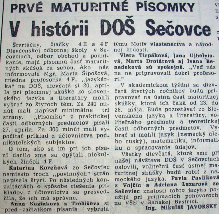 Sečovský obzor č. 1,    9.  V. 1995